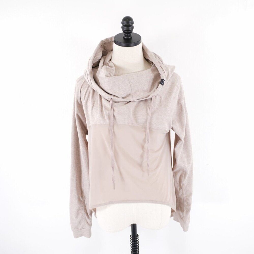 Gymshark Small Purple Hooded Cowl Neck High Low Sweater Nylon Blend